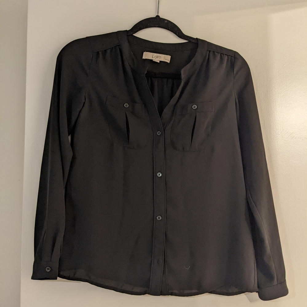 LOFT Black Blouse